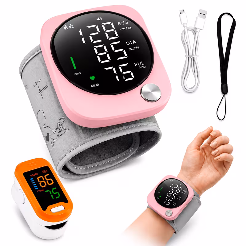 Wrist Blood Pressure Monitor & Pulse Oximeter Health Monitor